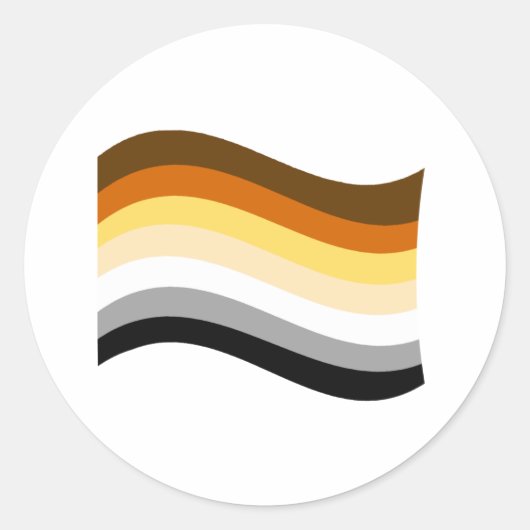 Bear Pride Wavy Flag Runder Aufkleber (Vorderseite)