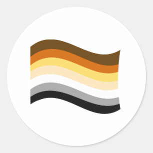 Bear Pride Wavy Flag Runder Aufkleber
