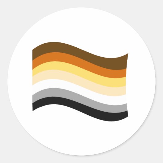 Bear Pride Wavy Flag Runder Aufkleber (Vorderseite)