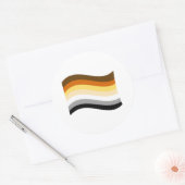 Bear Pride Wavy Flag Runder Aufkleber (Umschlag)