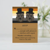 Bear Pride Wedding RSVP für Gay Grooms Einladung (Stehend Vorderseite)