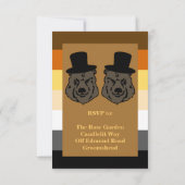 Bear Pride Wedding RSVP für Gay Grooms Einladung (Rückseite)