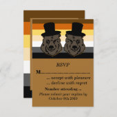 Bear Pride Wedding RSVP für Gay Grooms Einladung (Vorne/Hinten)