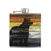 Bear Pride Wood Art Flachmann (Vorderseite)