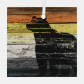 Bear Pride Wood Art Ornament Aus Glas (Rückseite)