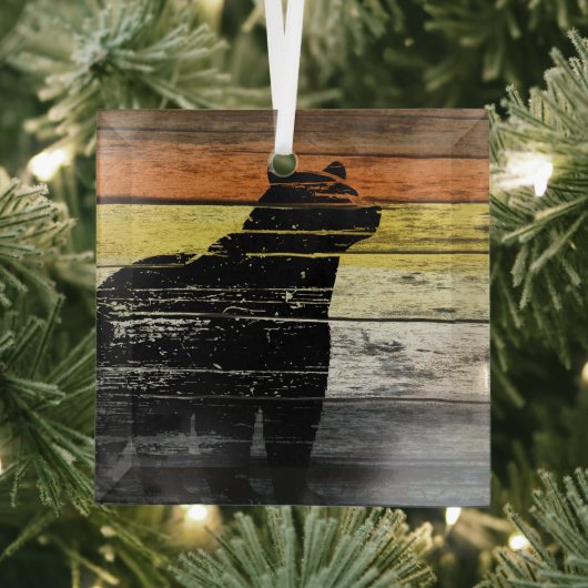 Bear Pride Wood Art Ornament Aus Glas (Insitu)