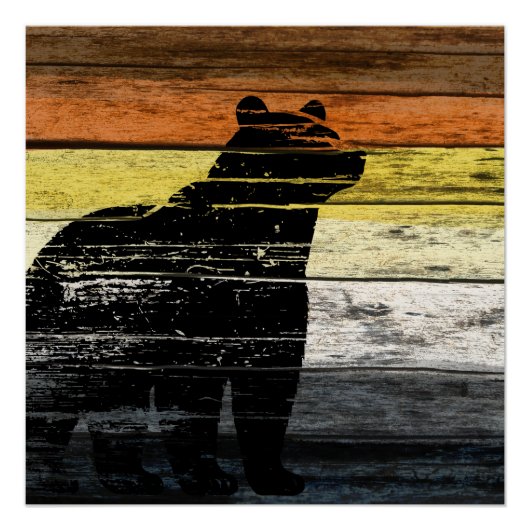 Bear Pride Wood Art Poster (Vorderseite)