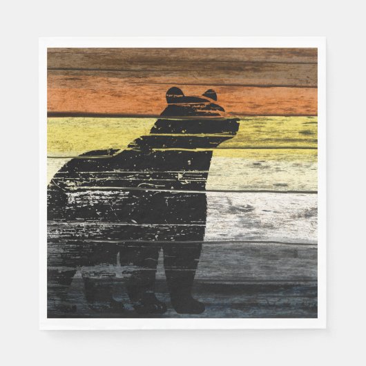 Bear Pride Wood Art Serviette (Vorderseite)