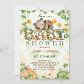 Bear Pumpkin fall Baby Dusche Einladung (Vorderseite)