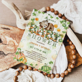 Bear Pumpkin fall Baby Dusche Einladung