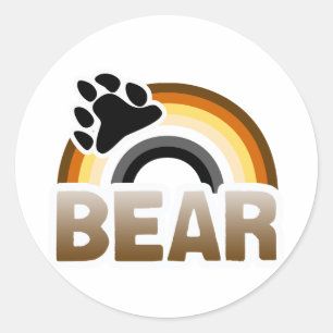 BEAR RAINBOW FLAG RUNDER AUFKLEBER