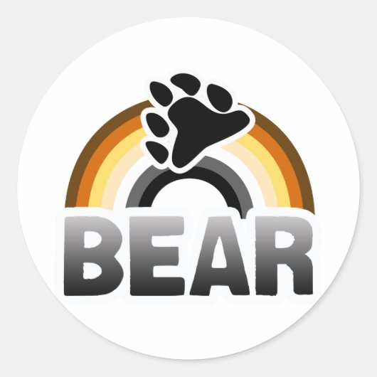 BEAR RAINBOW FLAG RUNDER AUFKLEBER (Vorderseite)