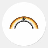 Bear Rainbow Runder Aufkleber (Vorderseite)