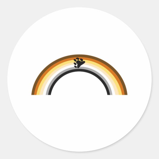 Bear Rainbow Runder Aufkleber (Vorderseite)