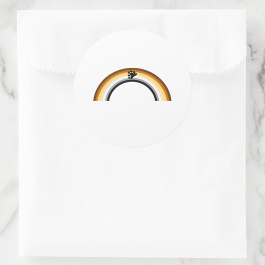 Bear Rainbow Runder Aufkleber (Tasche)