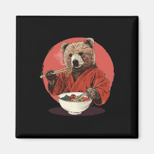 Bear Ramen Kimono Karate Japanischer Noodles Bär R Magnet