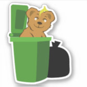 Bear rasiert den Mülleimer Aufkleber (Vorderseite)