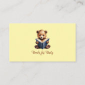 Bear Reading Books for Baby Shower Enclosure Card Begleitkarte (Rückseite)