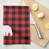 Bear Red and Black Buffalo Karo Küchentücher (Viertel Falte)