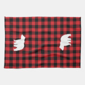 Bear Red and Black Buffalo Karo Küchentücher (Horizontal)