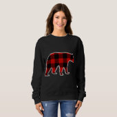 Bear Red Buffalo Kariert Säugetier Matching PJ F Sweatshirt (Vorne ganz)