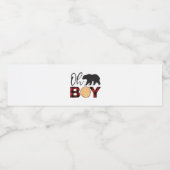 Bear Red Buffalo karierte Babydusche Wasserflaschenetikett (Einzelnes Label)