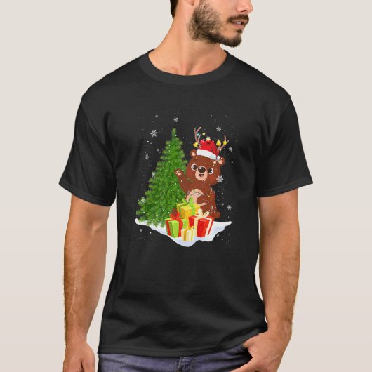 Bear Reindeer Santa Weihnachten Kostümtanz auf Sch T-Shirt (Vorderseite)
