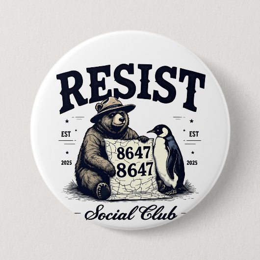 Bear Resist Protect National Park Anti Trump 8647 Button (Vorderseite)