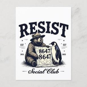 Bear Resist Protect National Park Anti Trump 8647 Feiertagspostkarte