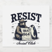 Bear Resist Protect National Park Anti Trump 8647 Schaumweinetikett (Einzelnes Label)