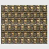 Bear Riding a Carousel Horse in a Forest Geschenkpapier (Flach)