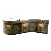 Bear Riding a Carousel Horse in a Forest Ripsband (Spule)