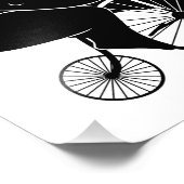 Bear Riding a Vintag Penny Farthing Bicycle Fotodruck (Ecke)