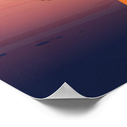 Bear Riding Scooter Wüste Sunset Poster (Ecke)