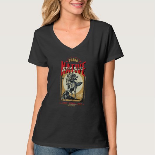 Bear River Native American Indian Born Wolf Spirit T-Shirt (Vorderseite)