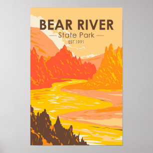 Bear River State Park Wyoming Retro-Design Poster