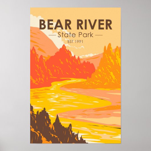 Bear River State Park Wyoming Retro-Design Poster (Vorne)