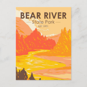 Bear River State Park Wyoming Vintage-Übersetzung Postkarte