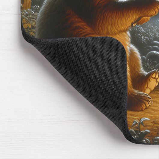 Bear Roasting Marshmallows Mousepad (Ecke)
