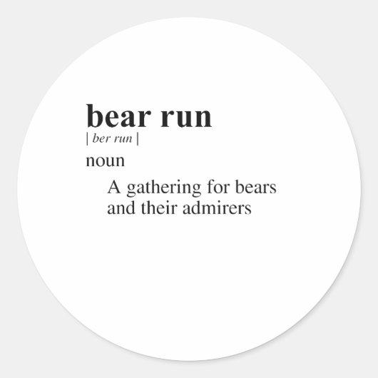 BEAR RUN RUNDER AUFKLEBER (Vorderseite)