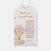 Bear Rustic Pink Vielen Dank Geschenkanhänger (Vorderseite)