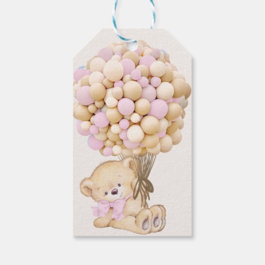 Bear Rustic Pink Vielen Dank Geschenkanhänger (Rückseite)