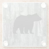 Bear Rustic Wilderness Decor Glass Untersetzer (Rückseite)