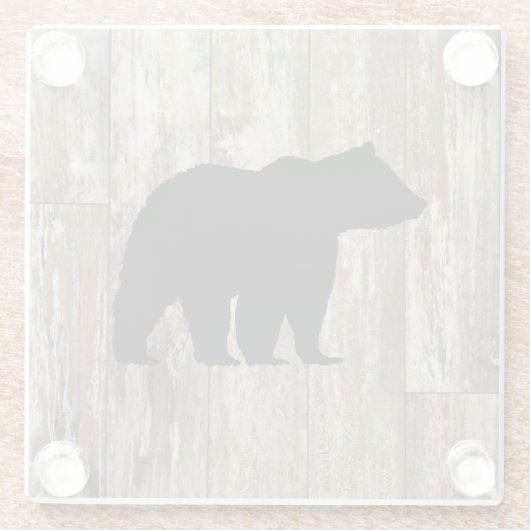 Bear Rustic Wilderness Decor Glass Untersetzer (Rückseite)