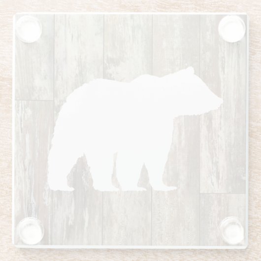 Bear Rustic Wilderness Decor Glass Untersetzer (Rückseite)