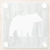 Bear Rustic Wilderness Decor Glass Untersetzer (Rückseite)