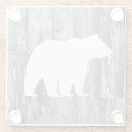 Bear Rustic Wilderness Decor Glass Untersetzer (Rückseite)
