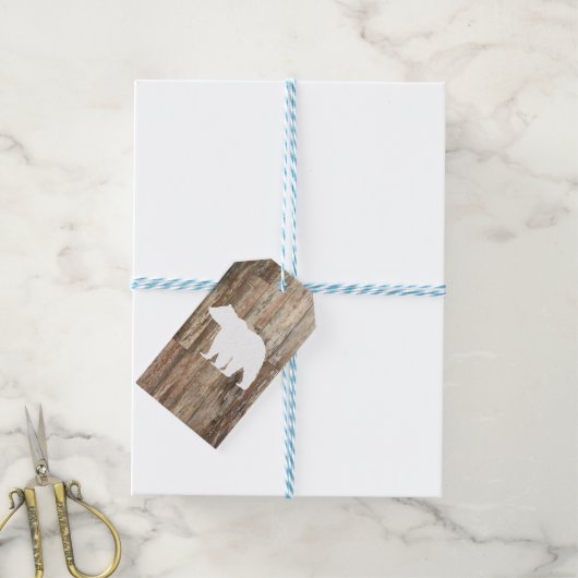 Bear Rustic Wilderness Wood Geschenkanhänger (Mit Garn)