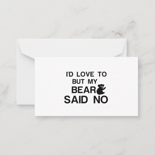 BEAR SAID NO MITTEILUNGSKARTE (Vorderseite)