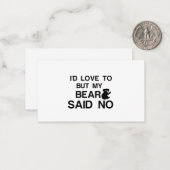 BEAR SAID NO MITTEILUNGSKARTE (Vorderseite/Rückseite Beispiel)